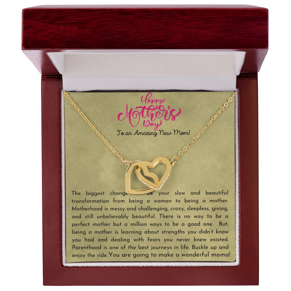 New Mom - Mother'S Day Gift Interlocking Hearts Necklace