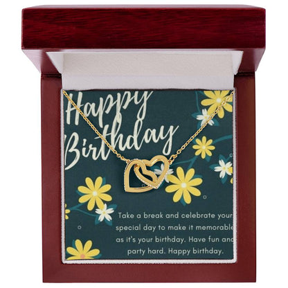 Birthday To My Daughter Interlocking Hearts Necklace