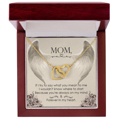 Mom Forever In My Heart - Interlocking Heart Necklace Interlocking Hearts Necklace