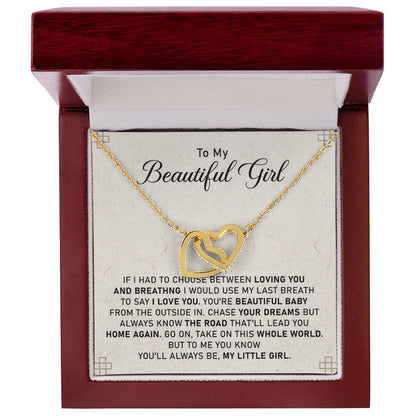 Gift For Daughter From Dad Birthday Gift For Daughter Christmas Gift For Daughter?? Interlocking Hearts Necklace