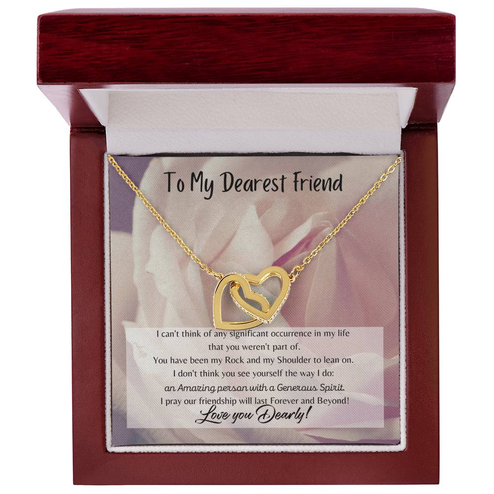 To My Dearest Friend Interlocking Hearts Necklace