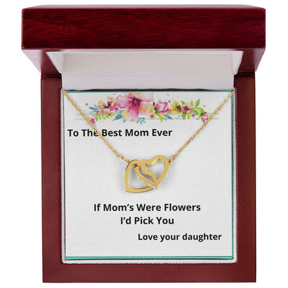 If Mom'S Were Flowers Two Hearts Necklace Interlocking Hearts Necklace
