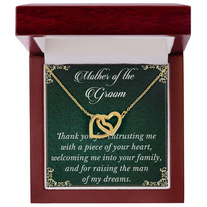 Mother Of The Groom Necklace From Bridemother In Law Necklacegroom'S Mother Interlocking Hearts Necklace Mother Of The Groom Wedding Gift