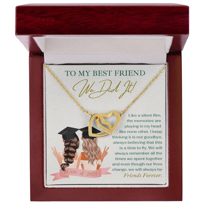 To My Best Friend We Did It - Necklace Interlocking Hearts Necklace
