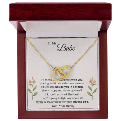 To My Babe Interlocking Hearts Necklace