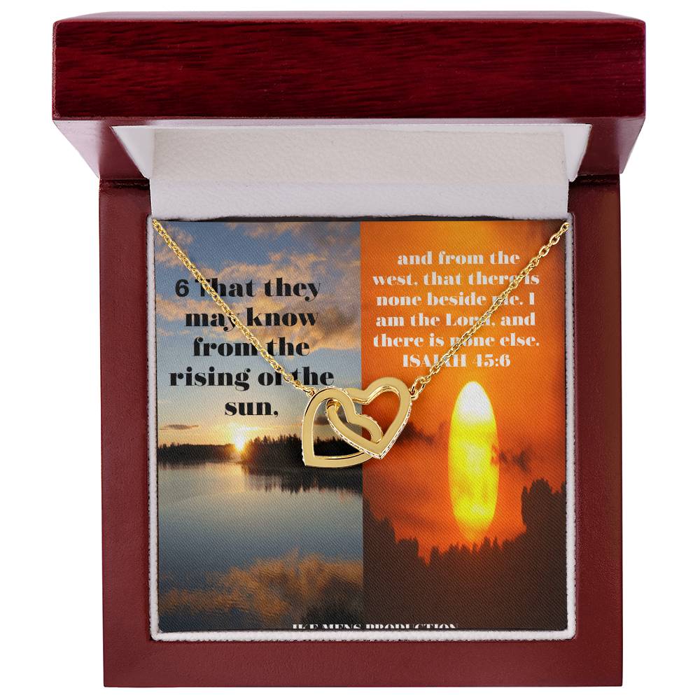 Ike Mens Collage Scripture Jewelry Interlocking Hearts Necklace