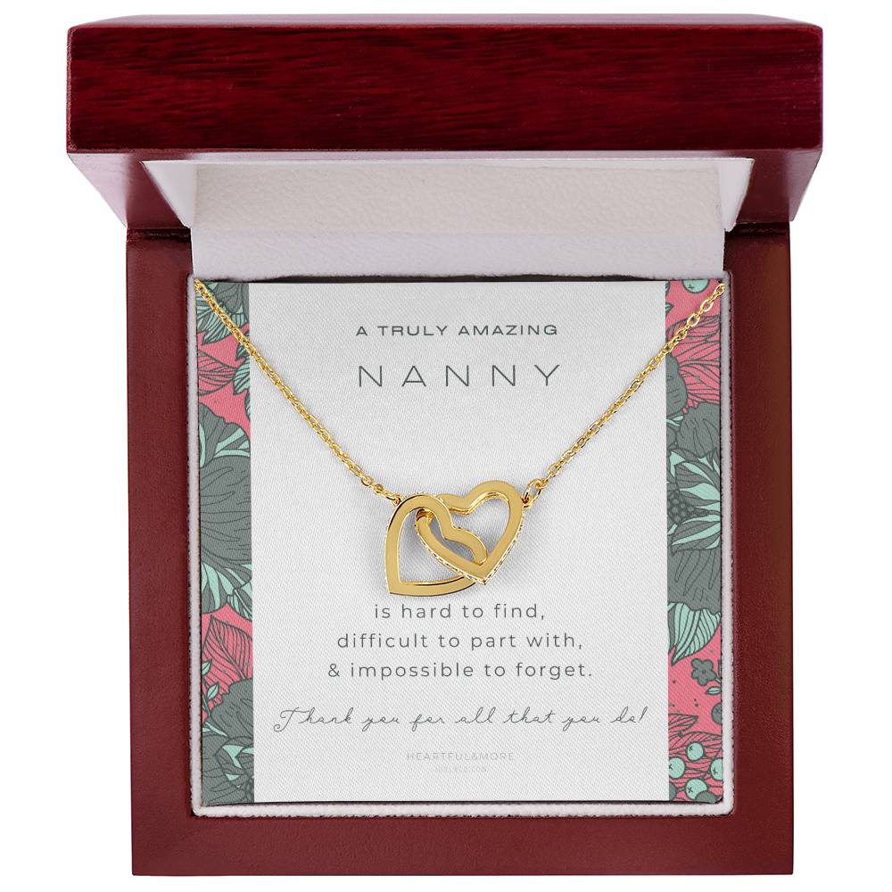 Nanny Appreciation Necklace Gift Nanny Thank You Gift Thank You Nanny Gift For Nanny Leaving A Truly Amazing Babysitter Gift Best Nanny Interlocking Hearts Necklace