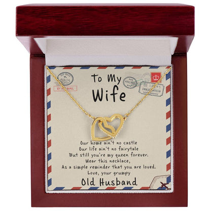 To My Wife - I Love You Message - Tmw17 Interlocking Hearts Necklace