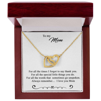 To My Mom Necklace Interlocking Hearts Necklace