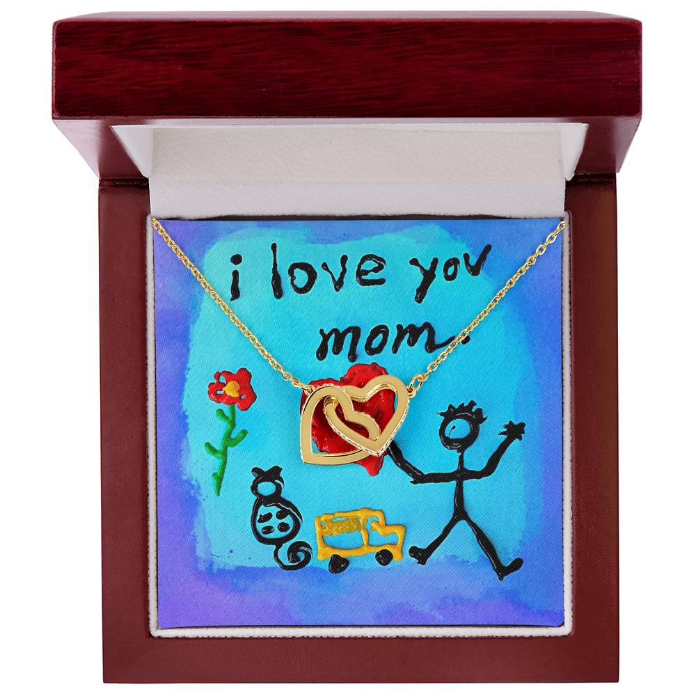 I Love You Mom Necklace - $20 Off Interlocking Hearts Necklace