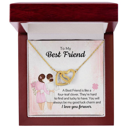Best Friend Locked Hearts Necklace Gift Interlocking Hearts Necklace