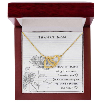 Thanks Mom - Between The Lines Interlocking Hearts Necklace