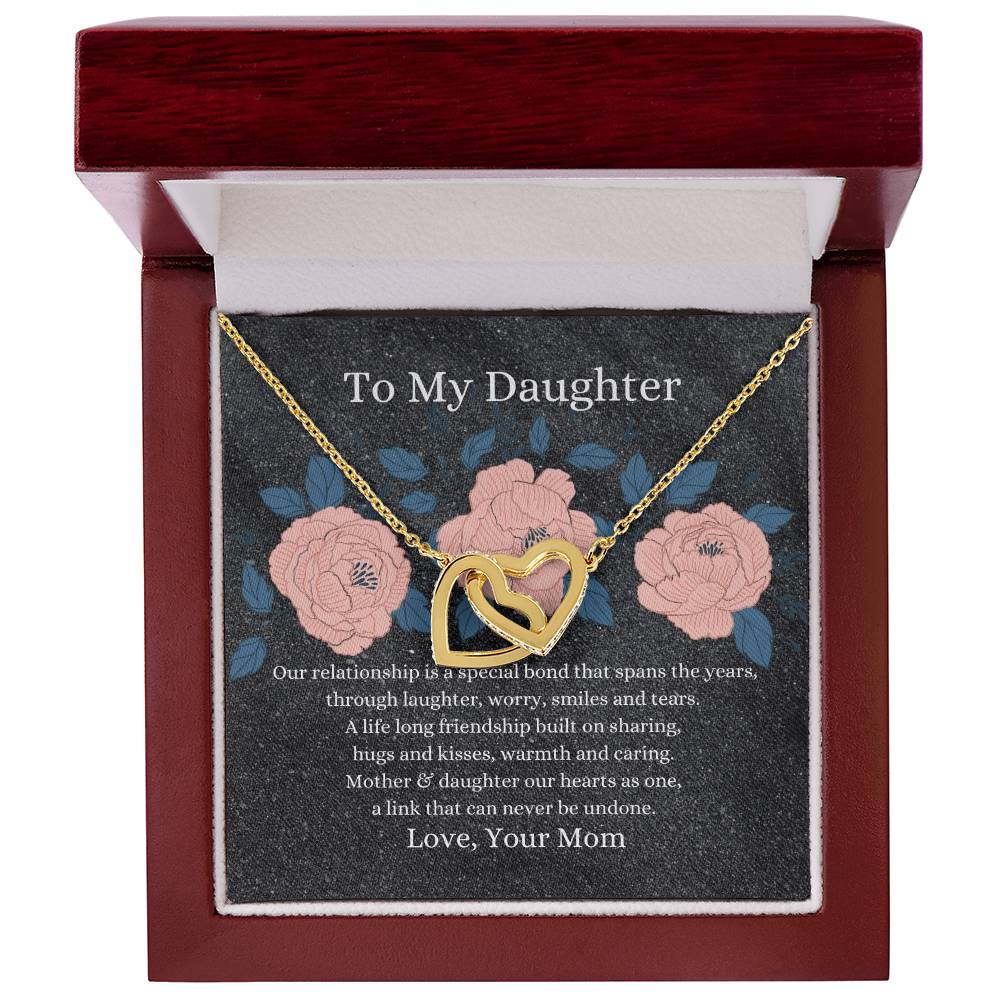 Mother To Daughter Hearts As One Necklace Interlocking Hearts Necklace