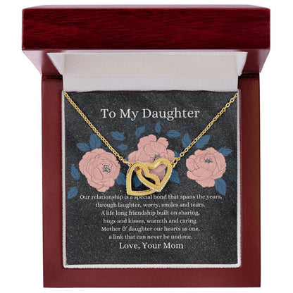 Mother To Daughter Hearts As One Necklace Interlocking Hearts Necklace