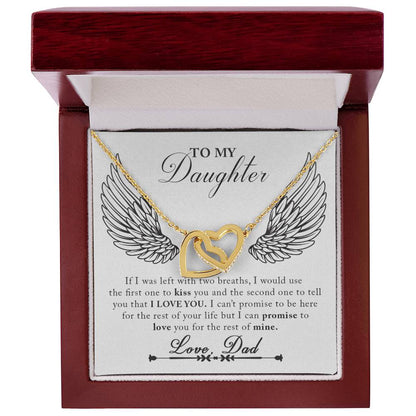 To My Daughter From Dad Interlocking Hearts Necklace Father To Daughter Gift Birthday Gift To Daughter From Dad Daughter Necklace