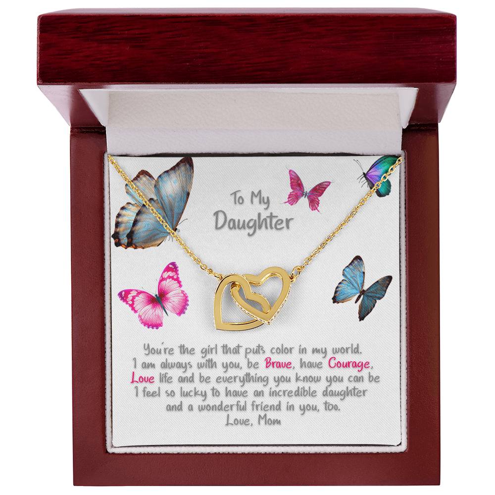 Daughter Butterfly - Hearts Necklace Interlocking Hearts Necklace