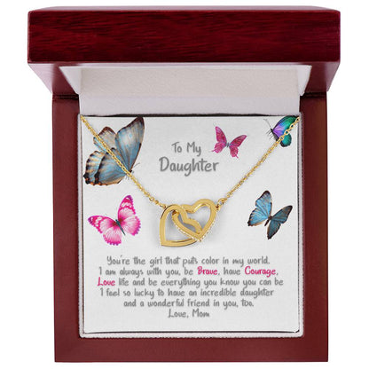 Daughter Butterfly - Hearts Necklace Interlocking Hearts Necklace