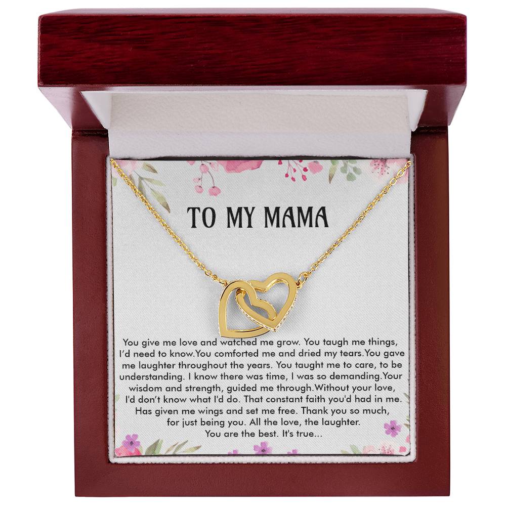 To My Mama - Christmas Gift Interlocking Hearts Necklace