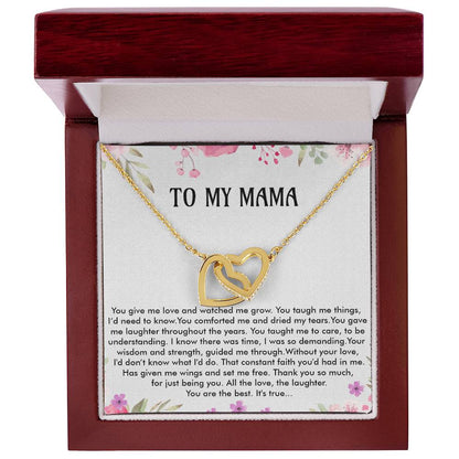 To My Mama - Christmas Gift Interlocking Hearts Necklace