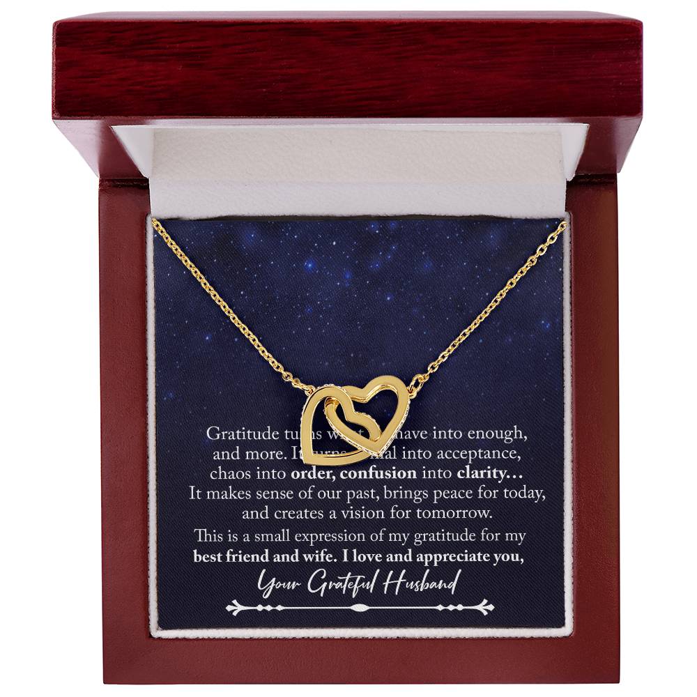 To My Wife Jewelry To My Wife Necklace Wife Necklace Gift Meaningful Jewellery Wishbone Necklace Anniversary Jewellery For Wife Interlocking Hearts Necklace
