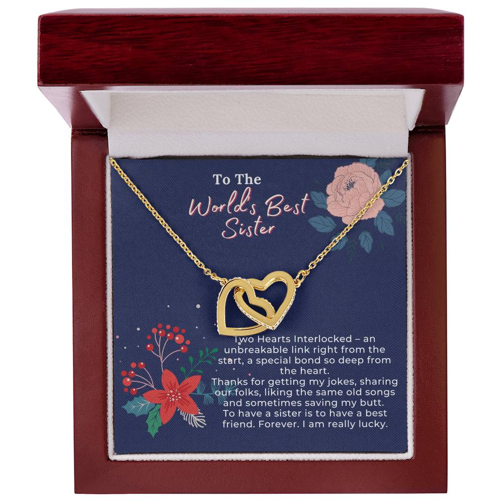 To Have A Sister Is To Have A Forever Best Friend Interlocking Hearts Necklace