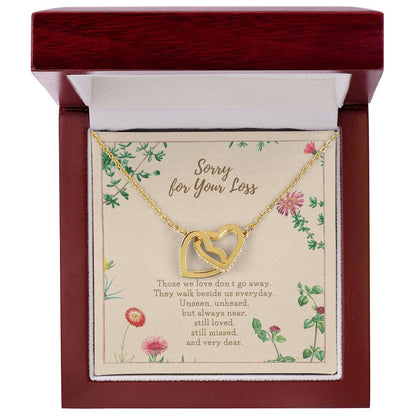 Loss Of Loved One Necklace Loss Of Mother Gift Loss Of Father Gift Sorry For Your Loss Sympathy Gift Sterling Silver Pet Loss Gift Interlocking Hearts Necklace