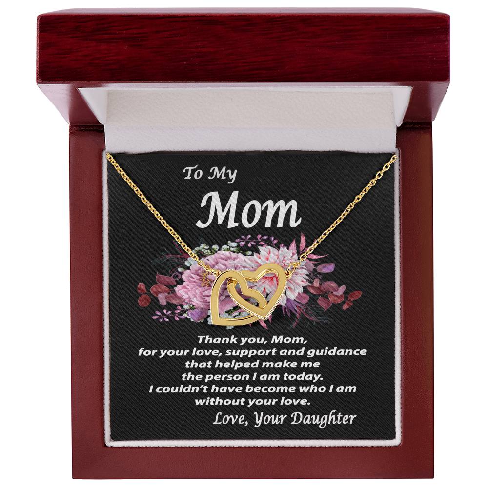To My Mom Gift Necklace To Mom From Daughter Message Card Necklace Mother'S Day Gift Necklace Mom Birthday Gift Necklace Interlocking Hearts Necklace