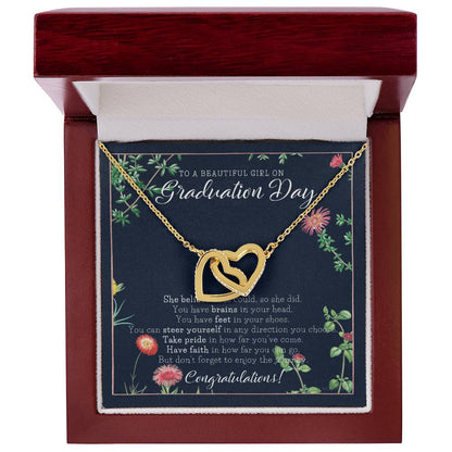Graduation Gift Necklace For Daughter College Graduation Gift For Her High School Senior Graduation Mba Phd Master Class Of Interlocking Hearts Necklace