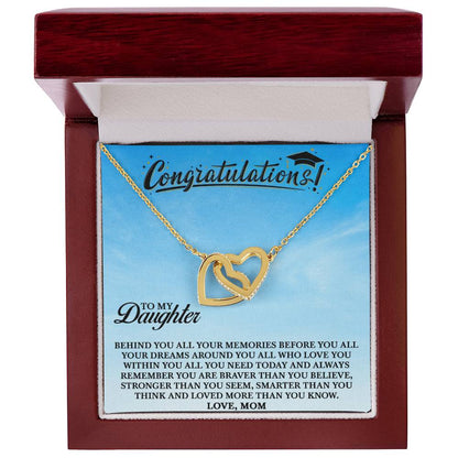 To My Daughter - You Are Loved More Than You Know - Necklace Interlocking Hearts Necklace