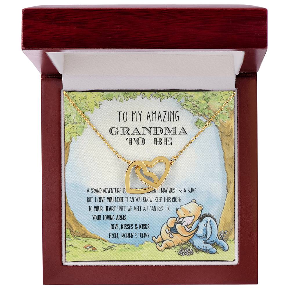Grandma - A Grand Adventure Is About To Happen Interlocking Hearts Necklace