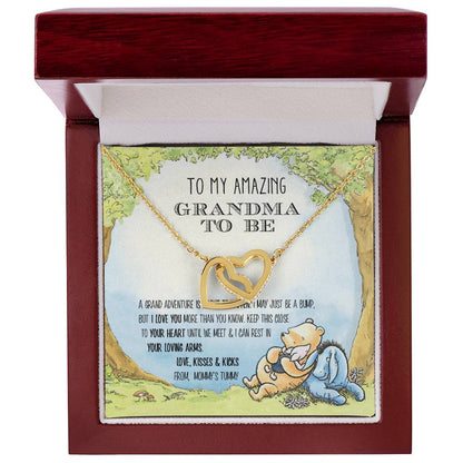Grandma - A Grand Adventure Is About To Happen Interlocking Hearts Necklace