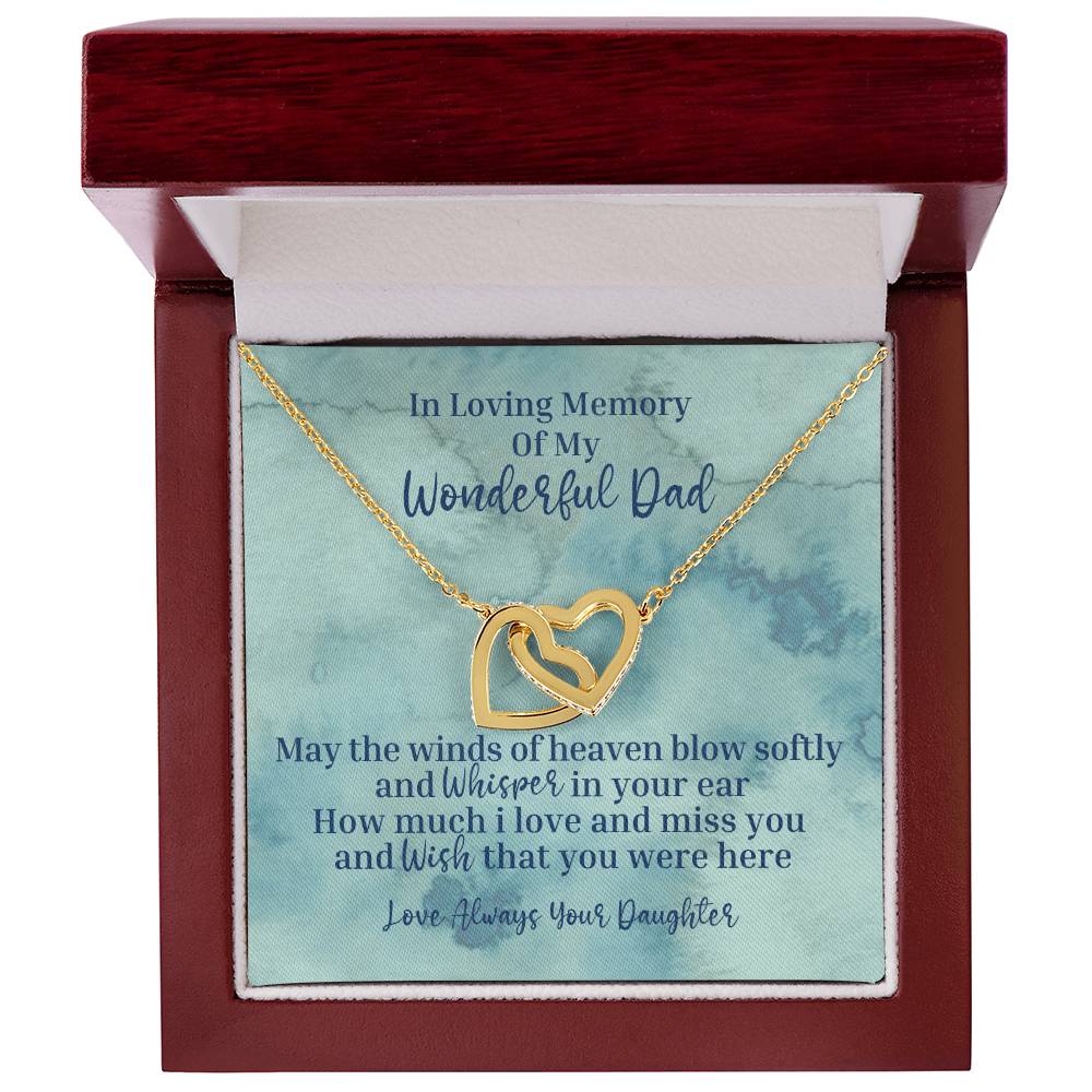 My Wonderful Dad - Interlocking Hearts Necklace - Love Daughter