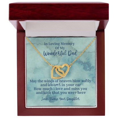 My Wonderful Dad - Interlocking Hearts Necklace - Love Daughter
