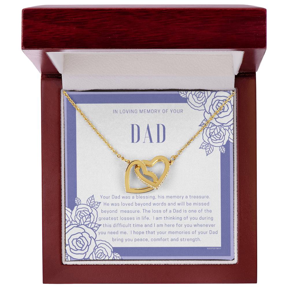 Loss Of Dad Interlocking Hearts Necklace
