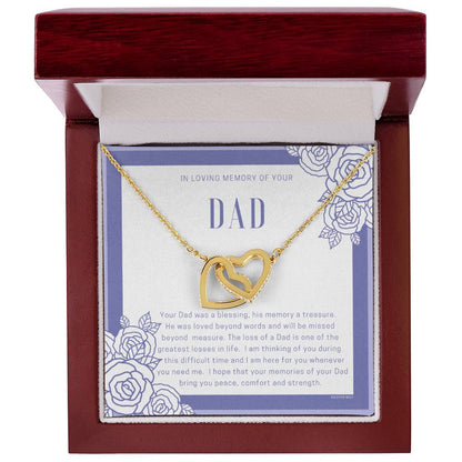 Loss Of Dad Interlocking Hearts Necklace