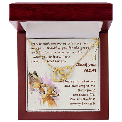 Thank You Mom Thanksgiving Gift Interlocking Hearts Interlocking Hearts Necklace