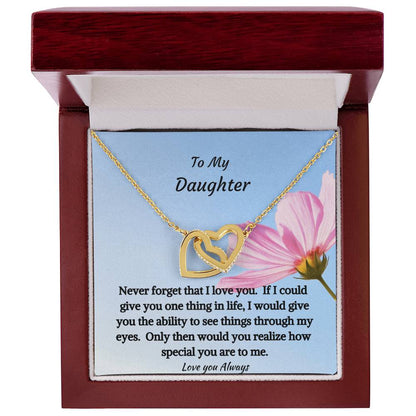 To My Daughter - Interlocking Hearts Necklace