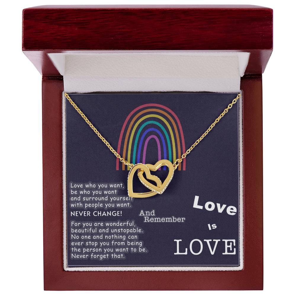 Lesbian Jewelry Lesbian Pride Necklace Lesbian Gift For Girlfriend Lesbian Couple Gift Lgbt Couple Gift Gift For Gay Pride Girlfriend Interlocking Hearts Necklace
