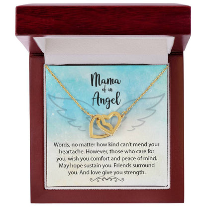 Mama Of An Angel Miscarriage Gift Pregnancy Loss Gift Interlocking Hearts Necklace