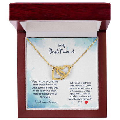 Best Friend Forever Necklace Interlocking Hearts Necklace