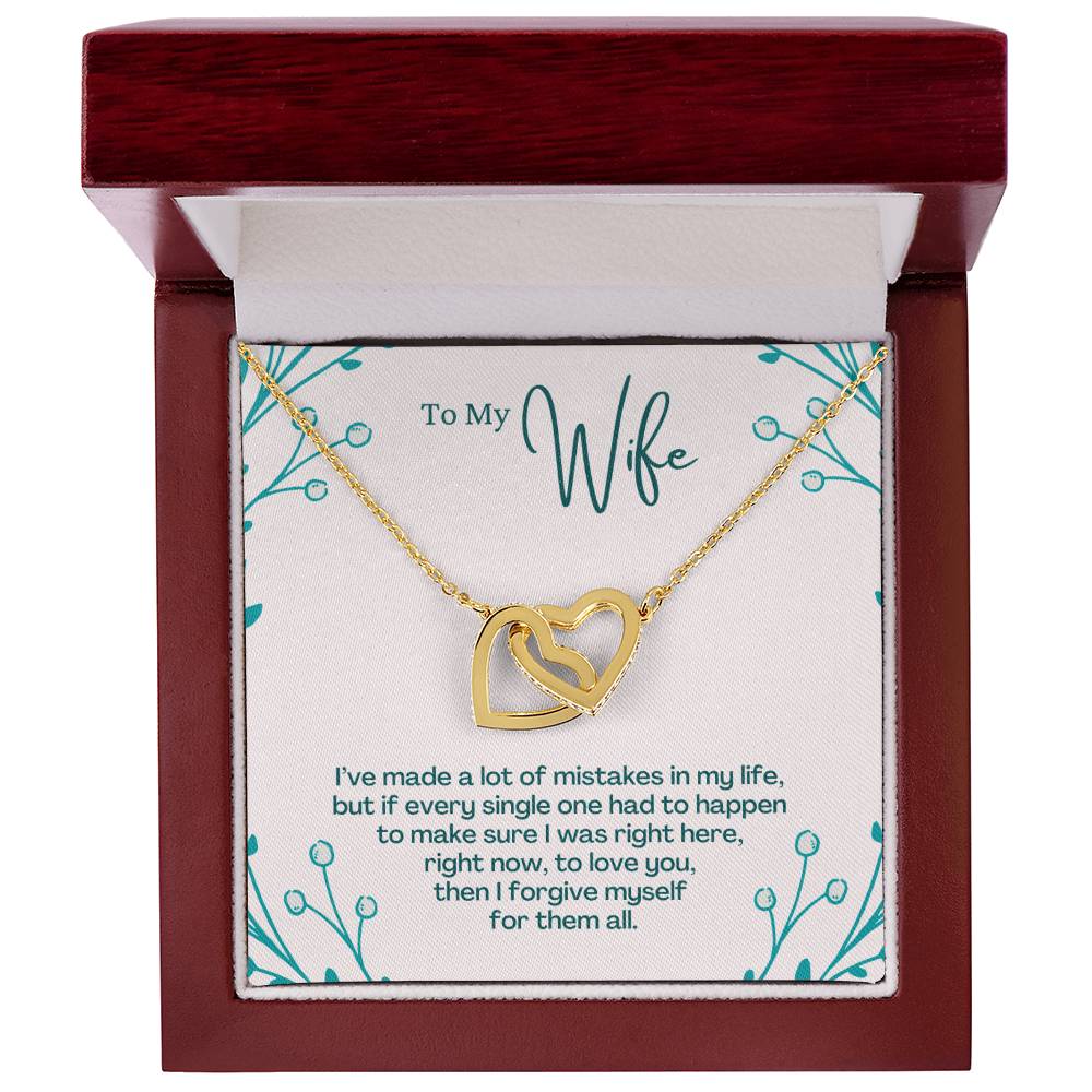 To My Wife - To Love You Then I Forgive Myself For Them All - Interlocking Heart Necklace Interlocking Hearts Necklace