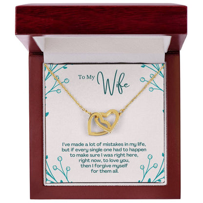 To My Wife - To Love You Then I Forgive Myself For Them All - Interlocking Heart Necklace Interlocking Hearts Necklace