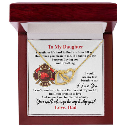 Firefighter'S Daughter - Interlocking Heart Necklace Interlocking Hearts Necklace