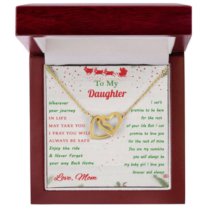 Gift For Daughter - Journey Rest Of Mine Interlocking Hearts Necklace