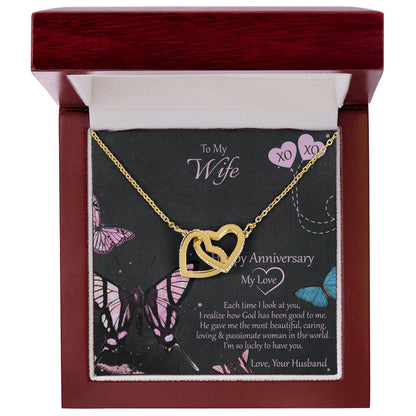 Special And Unique Gift For Wife Interlocking Hearts Necklace