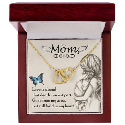 Mom Gone From My Arms - Interlocking Heart Necklace Interlocking Hearts Necklace