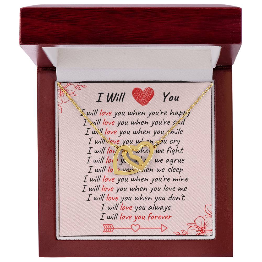 I Will Love You - Spark Romance With This Necklace Interlocking Hearts Necklace