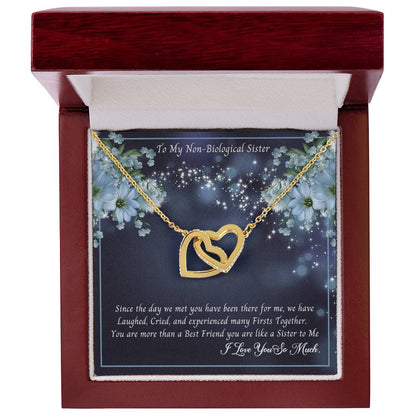 To My Non-Biological Sister - You Are More Than A Best Friend You Are Sister To Me Interlocking Hearts Necklace