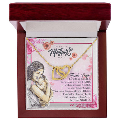 Interlocking Heart Necklace Gift For Mothers Day Interlocking Hearts Necklace