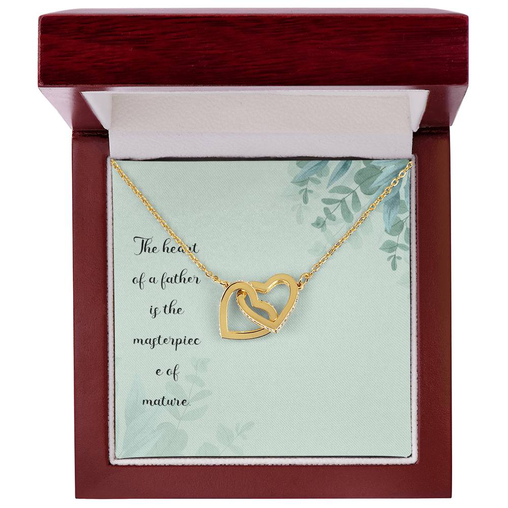 The Heart Of A Father Is The Masterpiece Of Nature - Interlocking Heart Necklace Interlocking Hearts Necklace